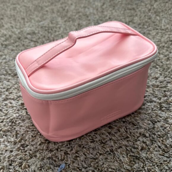 Handbags - New Portable Pink PU Leather Makeup Bag - Travel Cosmetic Organizer for Women